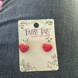 Vibrant Red Heart-Shaped charms with Sparkly Design